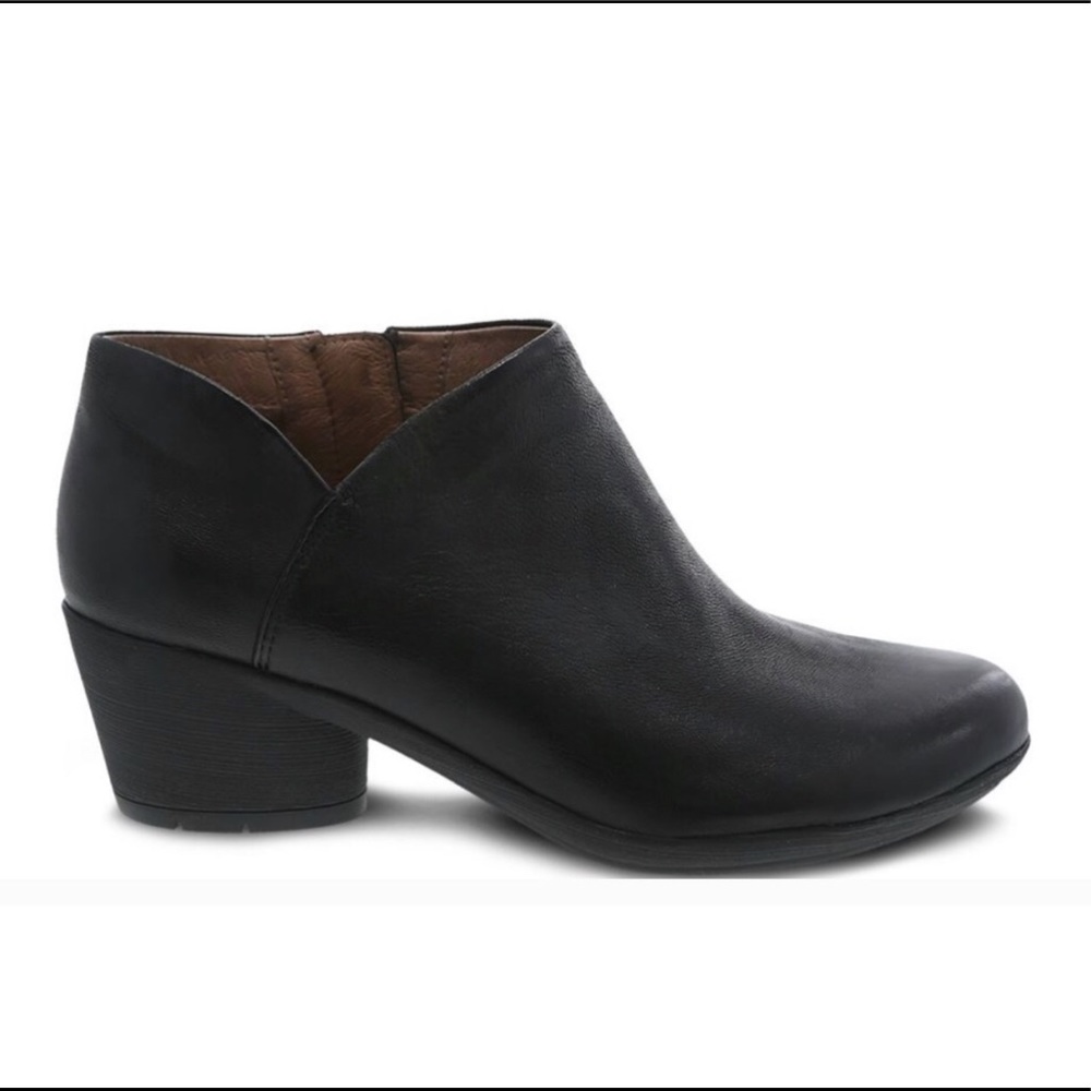 Dansko Raina Black Nubuck Leather Ankle Boots